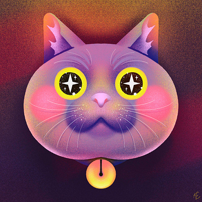 Meow meow! cat chesire cat face illustration portrait procreate procreate app procreate art