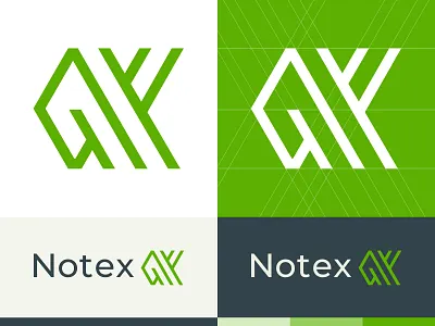 Notex - Logo Design art branding colorscheme composition construction design graphicdesign gray green identity design lines logo logotype design modern print design shades simple logo typography vector white
