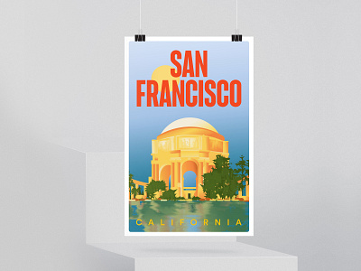 San Francisco | Palace of Fine Arts | Travel Poster california graphic design illustration landmark palace of fine arts poster print design rebound san francisco travel poster