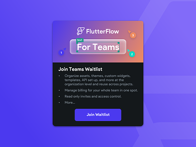 Teams Waitlist Modal collaboration flutter flutterflow glass modal teams ui ux waitlist