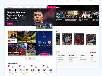 Ball Ways design football ui uiux ux web website