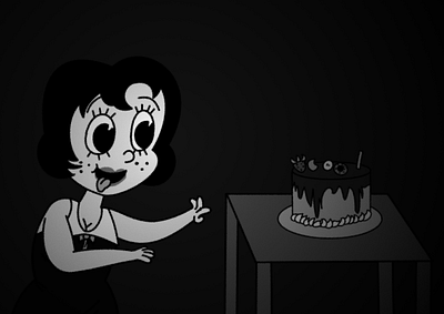 toot and cake black and white cake digital art drawn together fan art fanart monochrome toot braunstein