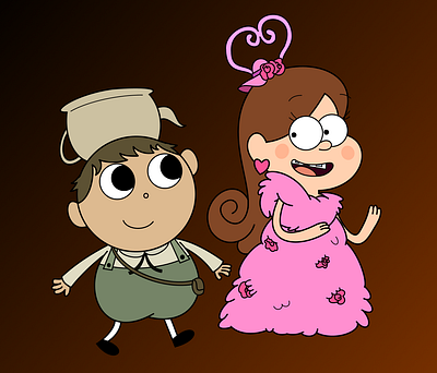 greg and mabel crossover digital art fan art fanart gravity falls greg mabel pines otgw over the garden wall