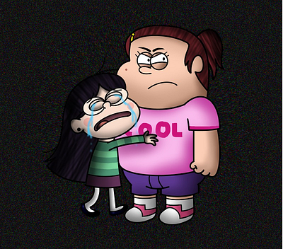 protect, defend and comfort candy chiu digital art fan art fanart friends friendship gravity falls grenda grendinator illustration sad