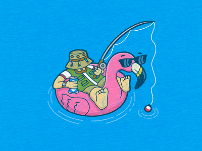 Flamingo Fishing fishing fishing tshirt flamingo lazy tshirt art