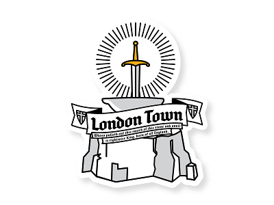 London Town Sticker art arthur disney disneyland excalibur king arthur legend london movie sticker sword sword in the stone