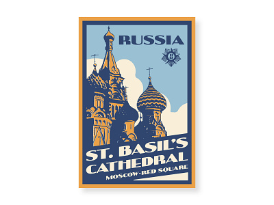 Moscow, Russia Sticker cathedral church luggage label moscow red square russia st basils travel sticker