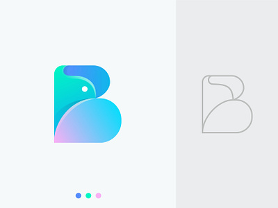 B for Bird abstract branding clean logo creative logo design gradient icon illustration letter b letter logo lettering lettermark logo logo design logotype mark minimal modern logo monogram