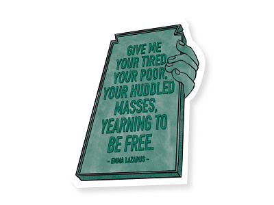 Statue of Liberty Sticker emma lazarus give me your tired luggage label poem statue of liberty sticker travel sticker