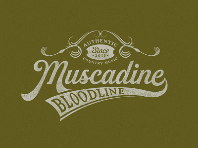 Muscadine Bloodline brand country ill illustration merch music script
