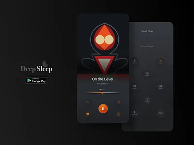 Deep Sleep app branding icon illustration logo minimal music app ui ux vector