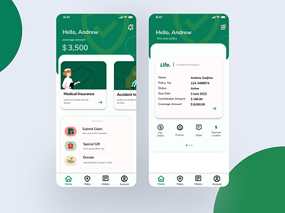 Insurance Life. app design illustration insurance insurance app ui