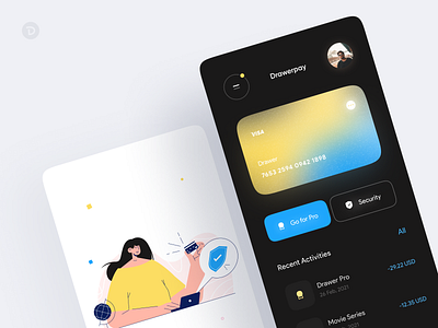 Secure Payment 2d illustration animated animatedillustration app clean colors concept flat illustration illustration art illustrations minimal mobile app payment payment app secure security app ui design ux design wallet