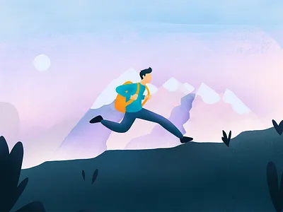 Journey Illustration guy illustration journey running