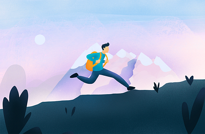 Journey Illustration guy illustration journey running