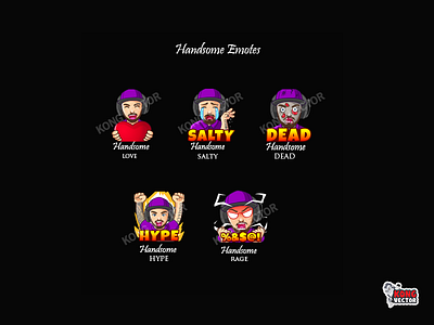 Handsome Twitch Emotes amazing cartoon creative idea customemote cute dead design emoji emote graphicforstream hype lol love rage salty streamers twitch twitchemote twitchemotes wow