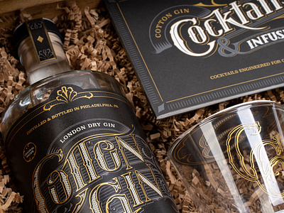 Cotton Gin Spirits Branding adobe adobe top talent alcohol bottle design gin hand lettering label design liquor monogram moonshine packaging rum spirits typography victorian victorian branding victorian lettering victorian logo vodka whiskey