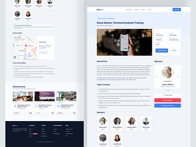 Event landing Page Detail club conference event app event branding event landing page event website events flyers guest launch party saas landing page speakers sponsors sponsorship ticket time topic webinar website