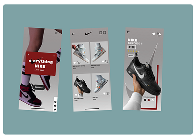 a Nike Franchise e-commerce app app branding design figmadesign flat icon minimal mobile ui ux