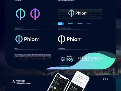 Phion design gradient logo logo design logodesign modern technology