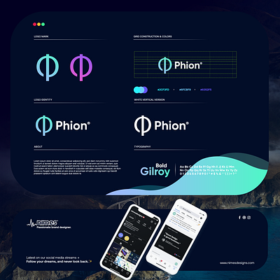 Phion design gradient logo logo design logodesign modern technology