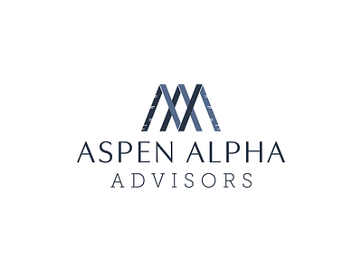 Aspen Alpha Advisors Branding blue brand design clean design design financial graphic design investment logo marketing agency