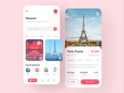 Travel App Design for Travel Agency, Traveler, Trip, Tour adventure app app design app designer booking design explore mobile tour tourism tourist travel travel agency travel app traveler traveling traveller trip ui vacation