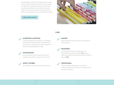 Professional Organiser Website web design webdesign