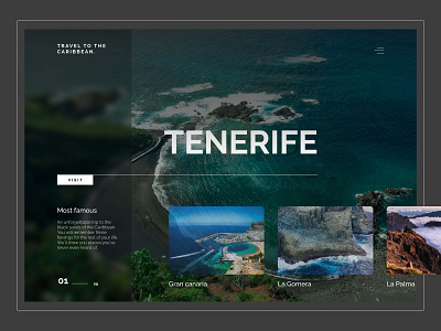 Caribbean - Concept web site concept dark design minimalism tenerife travel ui ux web webdesign