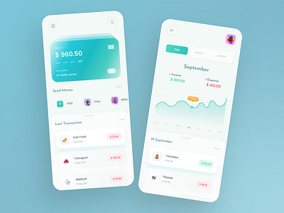 Online Banking Mobile App 2021 trend adobe xd bank bank card bank ui banking app chart clean creditcard debit card finance finance app finances flat design minimal money app payment app ui ui trend wallet