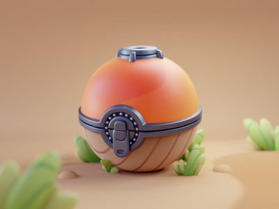 Pokéball 2d 3d animation blender color cute design illustration isometric lowpoly pokeball