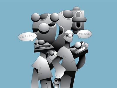 Grey People abstract badge branding character flat gradient illustration illustrator logo minimal simple