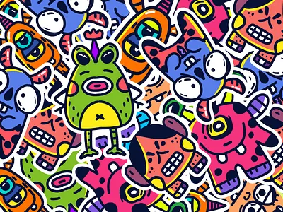 monsters 2d character doodle doodles fashion illustration
