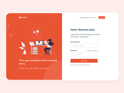 Lerydu - Login Page illustration login login design ui userinterface web design