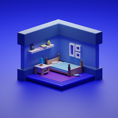 Bedroom - Blender 3D Render 3d illustration isometric