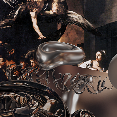 Caravaggio 3d 3d art abstract art caravaggio chrome illustration