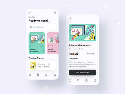 Course App UI Exploration 2021 trend app design course app dribbble best shot educational app learning app learning platform mobile app mobile app design mobile ui online school popular shot students study trends twinkle ui design ui ux design user experience user interface