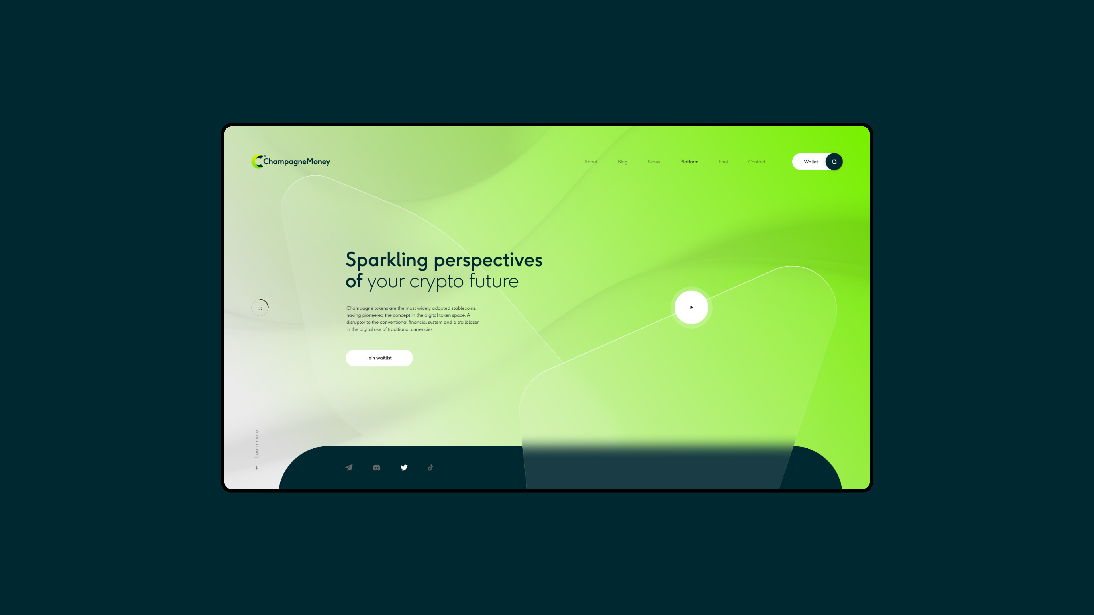 ChampagneMoney - Website Concept Shot design web design