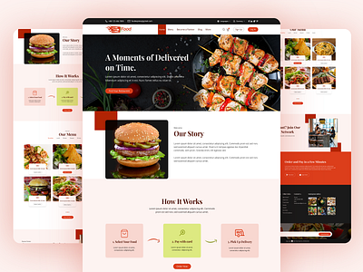 Online Food Delivery website design food landing page landing page design online food delivery online food order restaurant ui ux web web template web ui website design