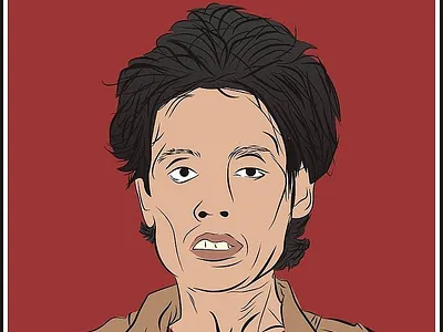 Wiji Thukul characterdesign lineart vector