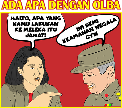 Dialog of Dian Sastro and Soeharto characterdesign illustration vector