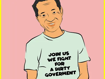Parodi or Satire to Soeharto characterdesign illustration lineart vector
