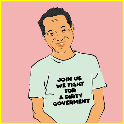 Parodi or Satire to Soeharto characterdesign illustration lineart vector