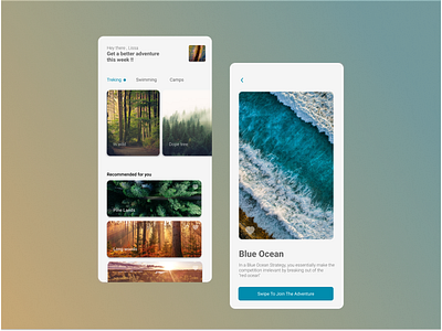 Trip planner app design flat granddesignlab minimal ui ux