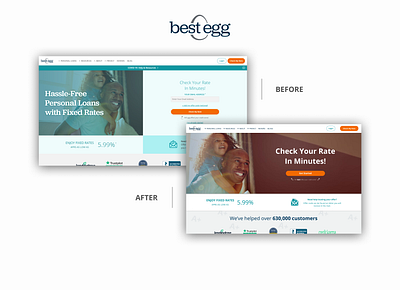 Best Egg Before & After before and after concept design desktop redesign website