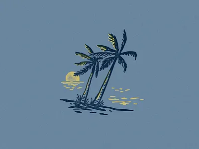 Cancun beach illustration matchbox tee shirt