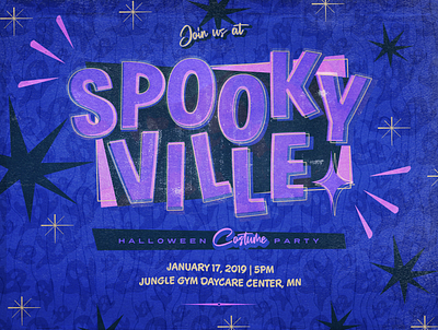 Spookyville 50s ad banner canva costume design event halloween halloween flyer halloween party mid century modern poster retro