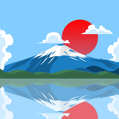 Fuji Mountain at japan branding design developer illustration logo ui uidesign uidesigner uxdesign vector