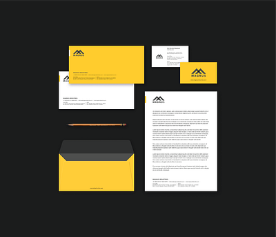 Magnus - Business Stationery Set brand design brand development brand identity branding business card design envelope design flat graphic design icon illustration letterhead logo stationery stationery set visiting card