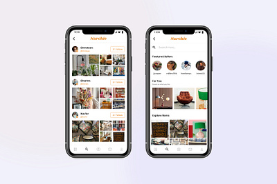 Narchie - An Antique Store App antique app clean design clean mobile app mobile app mobile app design product listing product page shopping app social app store ui user experience user interface ux